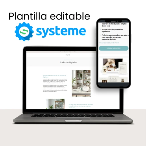 mockup plantilla systeme tienda productos digitales